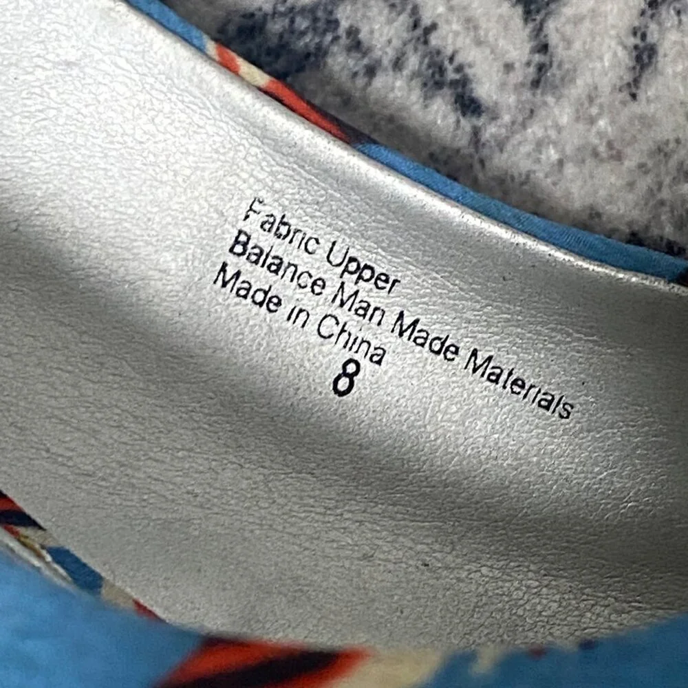 Audrey Brooke NAOMI Slingback Wedges in Blue Size 8